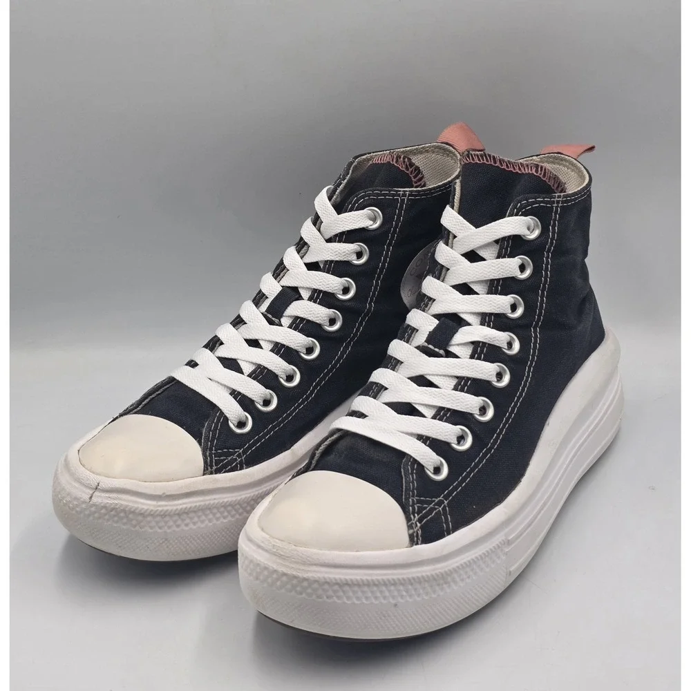 Converse Chuck Taylor AllStar High Move Platform Womens Black-Pink Sneakers 6.5